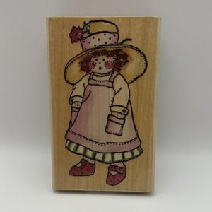Annette‎ Allen Watkins Country Girl K1465 Wood Mount Rubber Stamp Vintage 1995